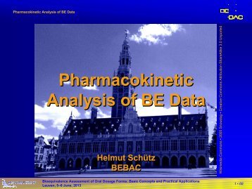 Pharmacokinetic Analysis of BE Data - BEBAC â¢ Consultancy ...