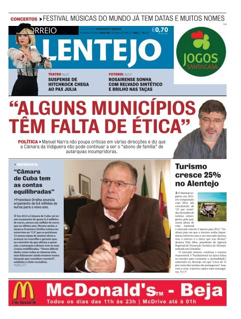 âALGUNS MUNICÃPIOS TÃM FALTA DE ÃTICAâ - Correio Alentejo