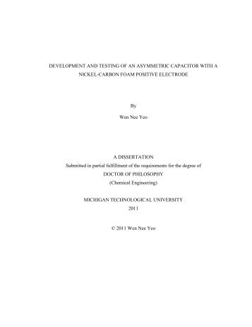 DEVELOPMENT AND TESTING OF AN ASYMMETRIC CAPACITOR ...