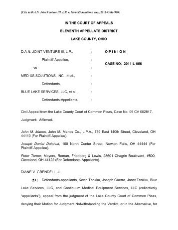 DAN Joint Venture III, LP v. Med-XS Solutions, Inc. - Supreme Court