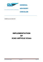 IMPLEMENTATION OF ICAO ARTICLE 83bis - Civil Aviation ...