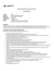 NBAA Job Description: Intern