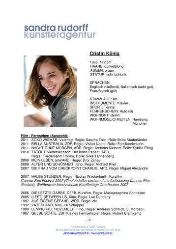 Cristin KÃ¶nig - Sandra Rudorff KÃ¼nstleragentur