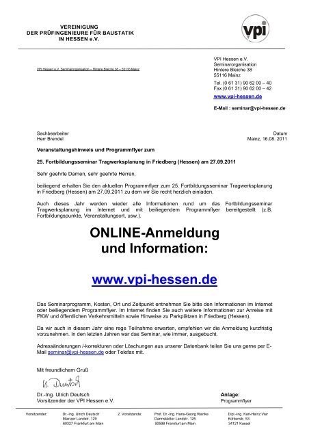 Das Einladungsschreiben finden Sie hier als PDF ... - VPI Hessen eV