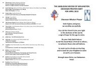 THE ANGLICAN DIOCESE OF WELLINGTON DIOCESAN PRAYER ...