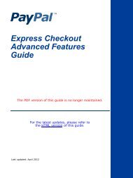 PayPal Express Checkout Advanced Features Guide