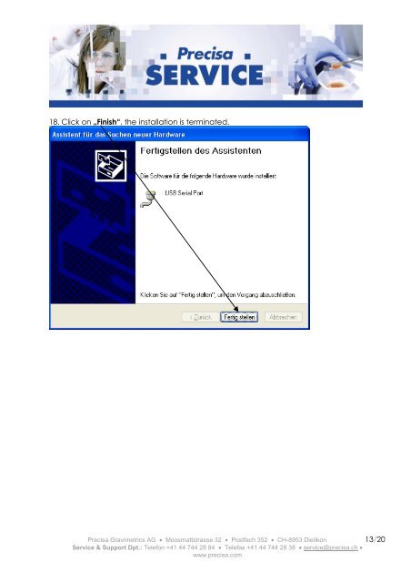 Installation USB-Driver VCP (Virtual Com Port) June 2009 ... - Precisa