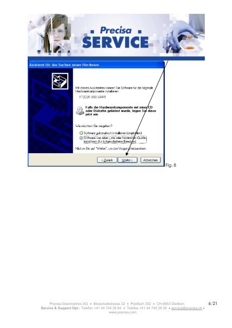 Installation USB-Driver VCP (Virtual Com Port) June 2009 ... - Precisa