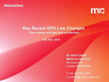 Key Recent EPO Law Changes - MIPLA