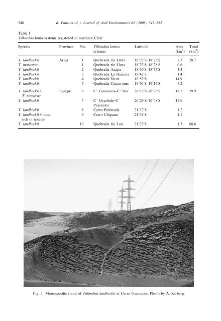 Geographical distribution of Tillandsia lomas in the Atacama ... - IEB