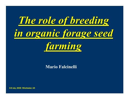 Mario Falcinelli - International Herbage Seed Group