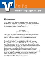 Anleihebedingungen IHS Serie 6 - VR Bank Rhein-Neckar eG