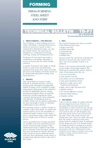 TECHNICAL BULLETIN TB-F7 FORMING - BlueScope Steel