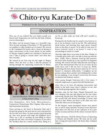 The Endless Quest - United States Chito-ryu Karate Federation