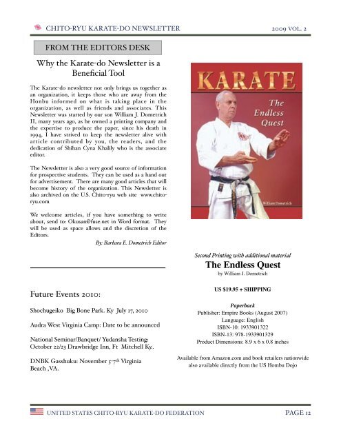 The Endless Quest - United States Chito-ryu Karate Federation