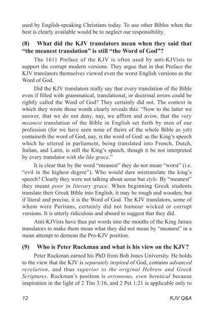 KJV Questions and Answers - Far Eastern Bible College