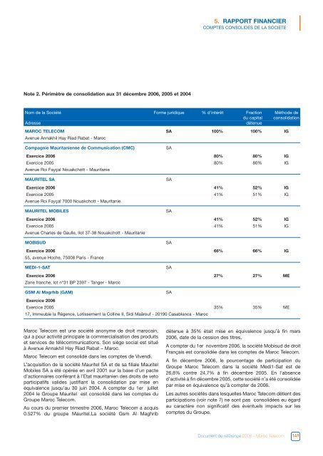 Maroc Telecom - Document de rÃƒÂ©fÃƒÂ©rence 2006