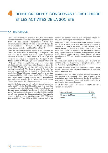 Maroc Telecom - Document de rÃƒÂ©fÃƒÂ©rence 2006