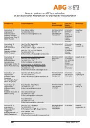 Ansprechpartner Hochschulen - VR Verbundstudium