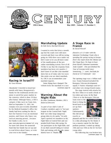 CRCA News May 2005 - Century Road Club Association