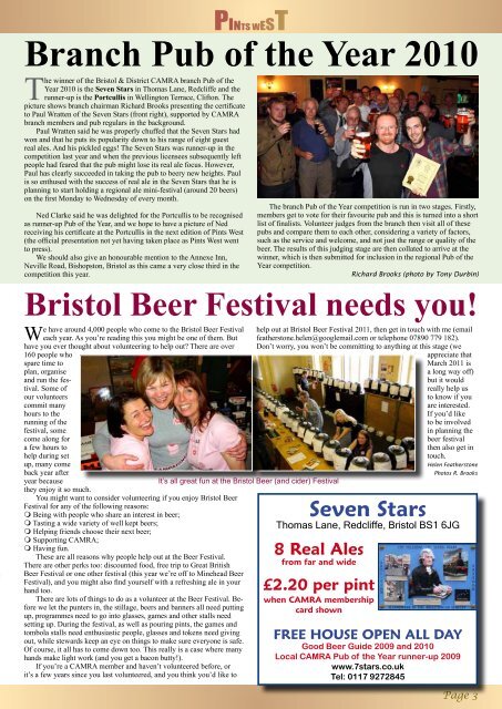 Pints West 86, Summer 2010 - Bristol & District CAMRA