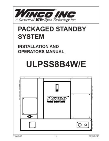 Owners Manual - Electric Generators Direct