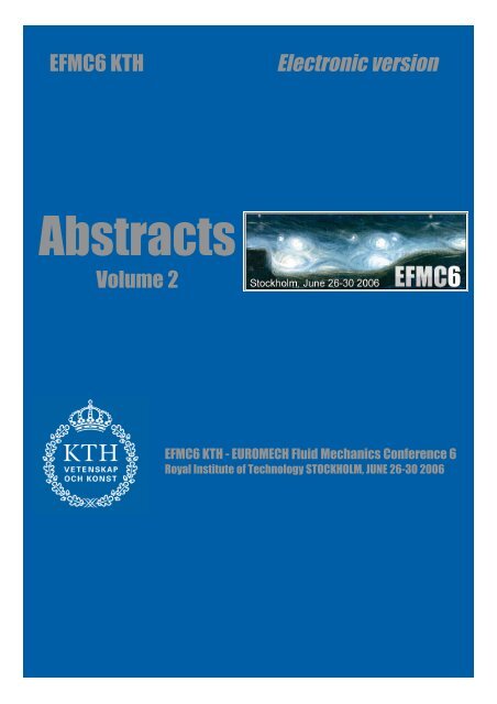 Abstract Book Volume 2 Kth Mechanics