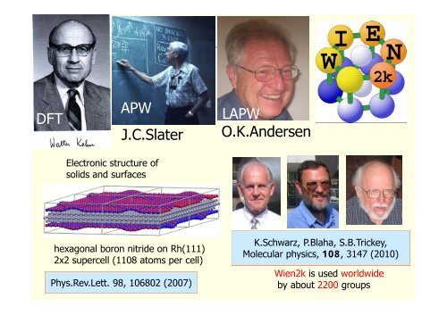 Introduction to Solid State theory, DFT and the APW-method - WIEN 2k