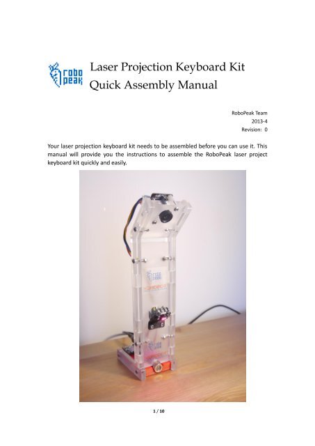 Laser Projection Keyboard Kit Quick Assembly Manual - DFRobot