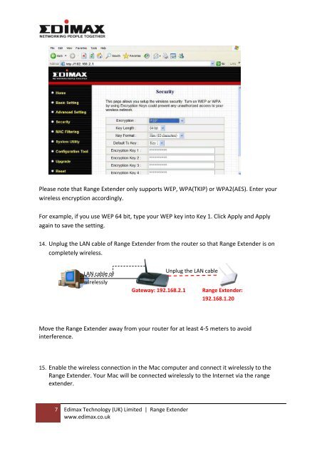 How to setup Edimax Range Extender in Mac to use a fix IP address ...