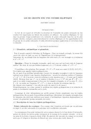 LOI DE GROUPE SUR UNE COURBE ELLIPTIQUE Introduction Le ...