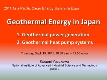 Geothermal Energy in Japan - Clean Technology and Sustainable ...