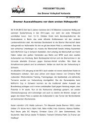 Bremer Auswahlteams vor dem ersten HÃƒÂƒÃ‚Â¶hepunkt