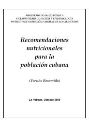 Recomendaciones nutricionales para la poblaciÃ³n cubana