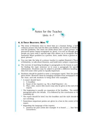 Notes for the Teacher Units 4â7