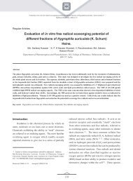 Evaluation of in vitro free radical scavenging potential of different ...