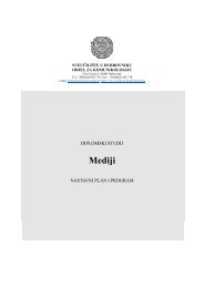 Nastavni plan i program DS Mediji - SveuÄiliÅ¡te u Dubrovniku