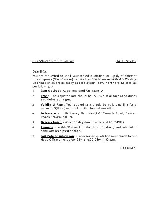 Spares Esab welding machines Tender