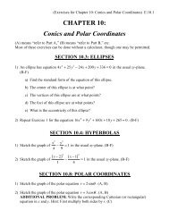 CHAPTER 10: Conics and Polar Coordinates - Kkuniyuk.com