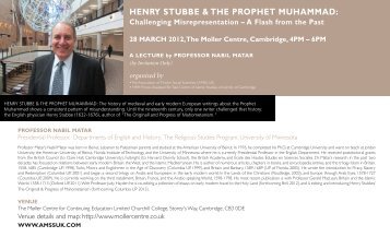 henry stubbe & the prophet muhammad - Association of Muslim ...
