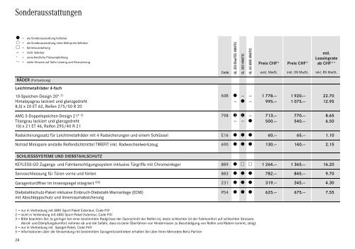 Preisliste GL-Klasse - Autostern