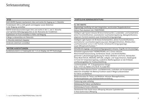 Preisliste GL-Klasse - Autostern