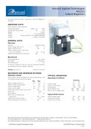 Marconi Applied Technologies MG5223 S-Band Magnetron