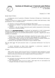 lettera al Sindaco