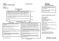 Unit 4 Addition and subtraction Year 1 Unit Objectives Link Objectives