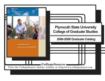 2006-2008 Graduate Academic Catalog - Plymouth State University