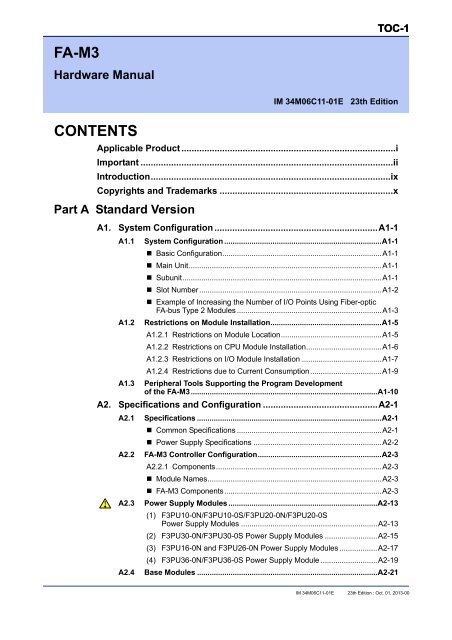 FA-M3 Hardware Manual - Yokogawa