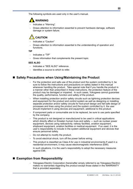 FA-M3 Hardware Manual - Yokogawa