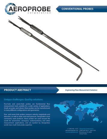 Conventional Multi-hole Probe Information - Aeroprobe Corporation