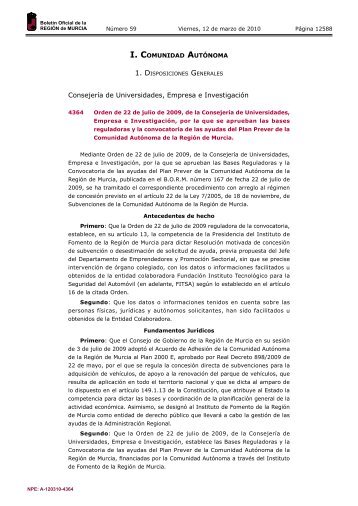 ConsejerÃ­a de Universidades, Empresa e InvestigaciÃ³n - B.o.r.m.